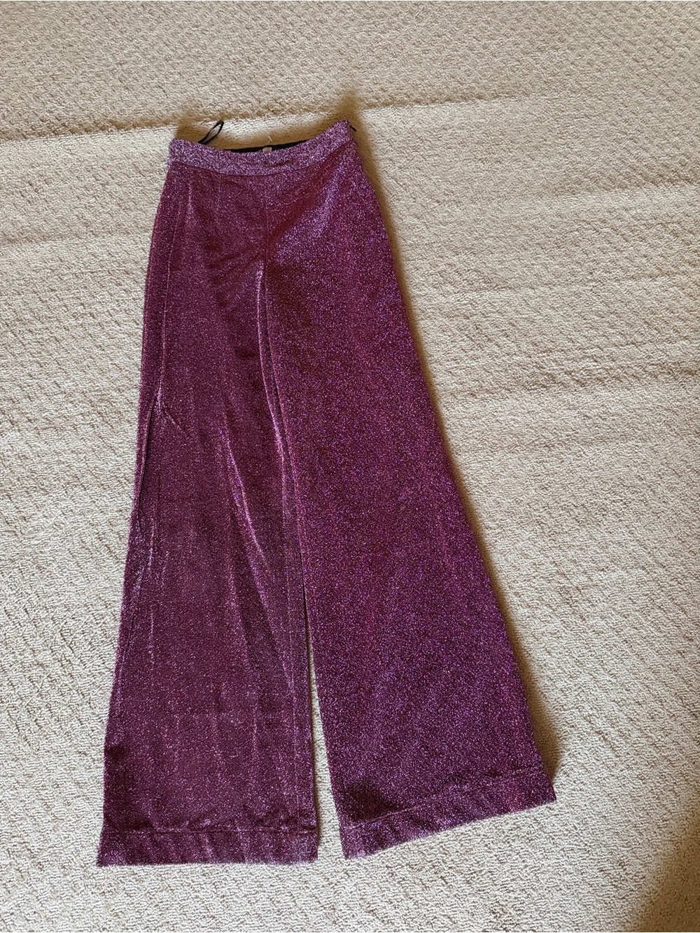 NEON BLONDE Glitter Wide-Leg pants